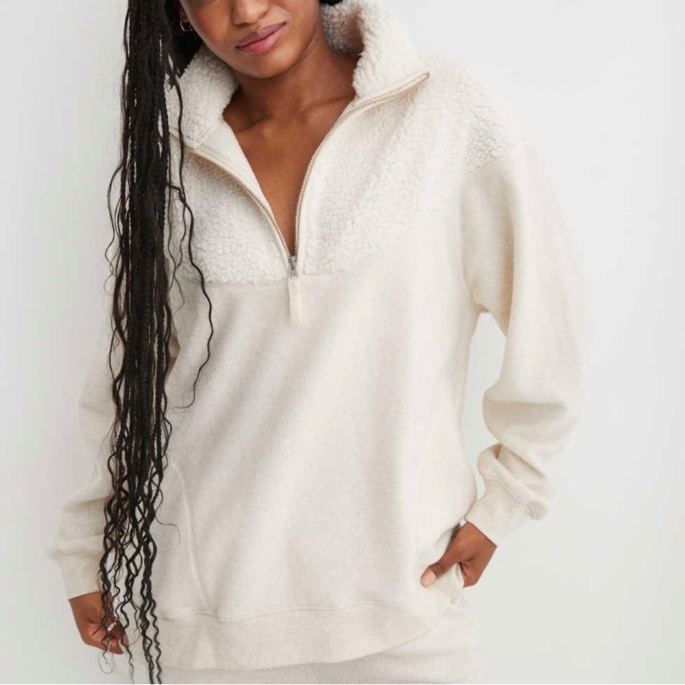 Aerie NWT Hometown Sherpa half zip size large